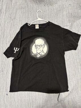 Anvil Black Men’s Tee with White Portrait Graphic